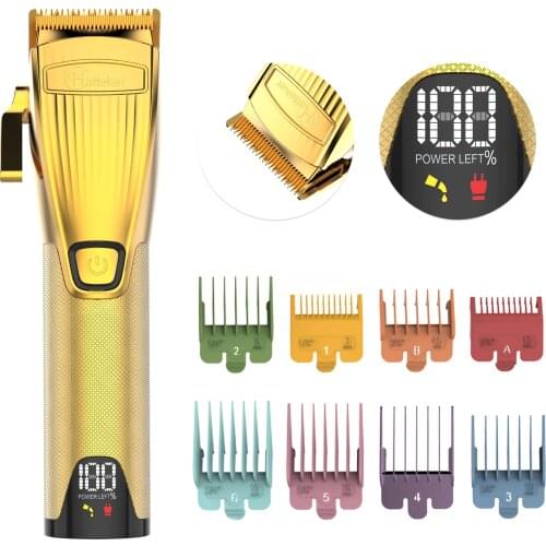 HATTEKER Professional Hair clippers Mens Electric Beard Trimmer Strong Power Clipper Gold Grooming Kit Machine