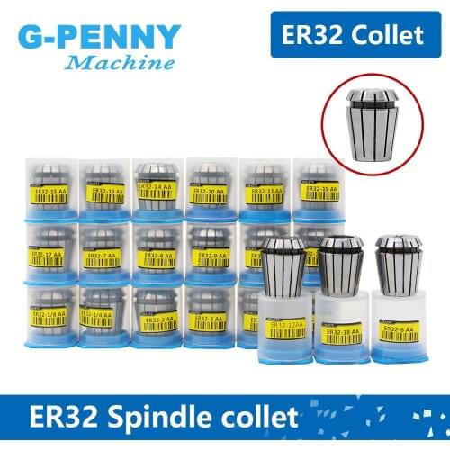 ER32 Spring Collet Chunk Set 21 pcs Spindle Collets 0.015mm 2-20mm,1/4mm,1/2mm For CNC Milling Lathe Tool Spindle Motor