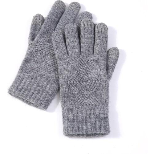 TJ-TianJun Autumn Winter Wool Knitted Mittens Student Women Men Solid color Warm Gloves Magic Gloves sport Riding outdoor