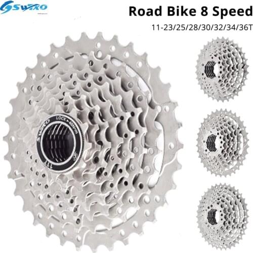 SWTXO Road Bike 8 Speed Cassette Velocidade 11-23T/25T/28T/32T/34T/36T Bicycle Cassette Freewheel MTB Sprocket for SHIMANO SRAM
