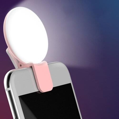 Mini Clip-on Phone Selfie LED Light Portable Woman Makeup Live Broadcast Enhancing Fill Light USB Charging Self-timer Lamp