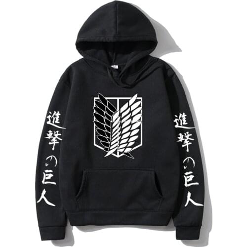Attack on Titan Men hoodies Sweatshirt Fashion Anime Print Japanese Streetwear Pullovers Tops Unisex Casual Clothes Sudaderas