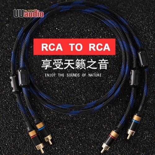 U121 1pair HiFi RCA Cable Digital Audio Cable W/ Dual Magnetic-Ring audio cable