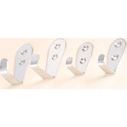 2Pcs Clothes Hat Coat Bag Single Hooks Bathroom Wall Mounted Stainless Steel Robe Towel Hanging Hanger Holder Furniture Hardware