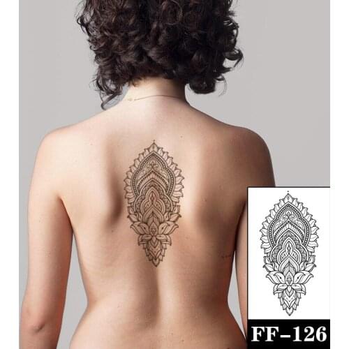 Waterproof Temporary Tattoo Sticker Black Flowers Animal Totem Design Fake Tattoos Flash Tatoos Arm Beck Body Art for Women Men