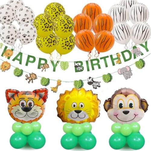 Animal Printed Cow Tiger Zebra Leopard Latex Balloon Jungle Theme Birthday Wedding Decor Summer Party Baby Shower Supplies