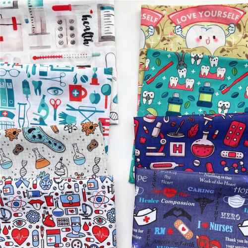 Nurses Doctor Health Polyester Cotton Fabric for Tissue Kids Home Textile Sewing Quilting Fabrics for Patchwork Needlework