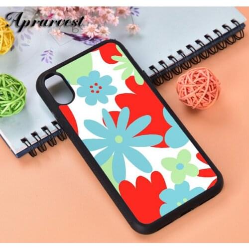 Aprarvest Bright Floral Pattern Silicone Rubber Phone Case Cover For iPhone 6 6S 7 8 PLUS X XS XR 11 12 MINI PRO MAX
