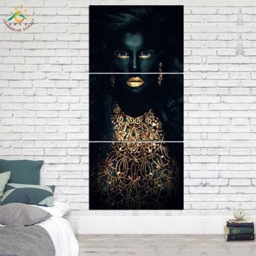 Jewellery Black Gold Picture And Poster Canvas Painting Modern Wall Art Print Wall Pictures Posters For Living Room 3 PIECE