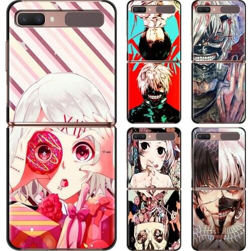 Hard Phone Case For Samsung Galaxy Z Flip 3 Caso PC Shell Black Cover Smartphone Anime Tokyo Ghoul
