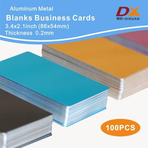 0.22mm 100pcs Metal Business Cards Aluminum Material 86*54mm Dark Blue Matt Black Rose Gold Red Green 12 Color Laser Custom Text