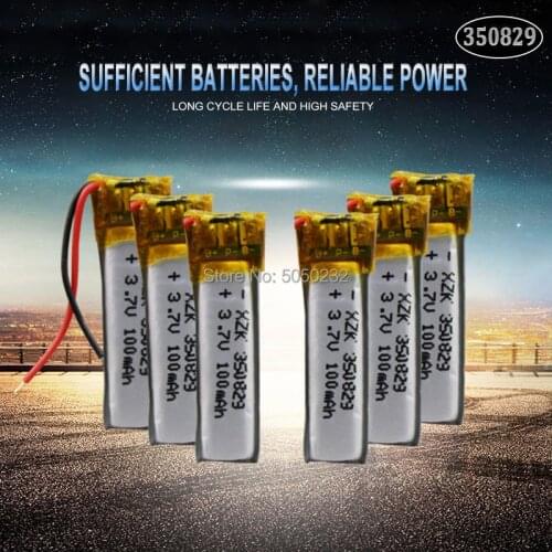 10pc 3.7v 60mAh 350829 Lithium Polymer Li-Po li ion Rechargeable Battery For GPS Camera Power Bank Tablet Electric Toys PAD DVD