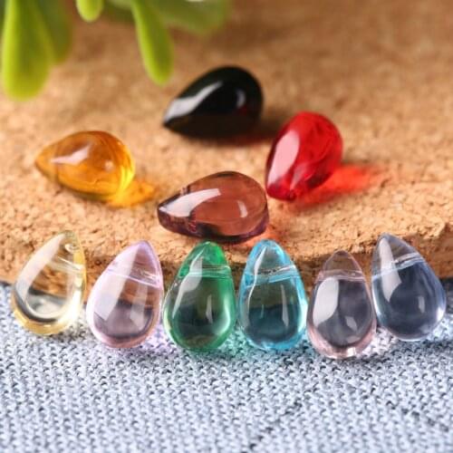 10pcs/lot 6x9mm Small Tear Drop Crystal Clear Glass Lampwork Bead Handmade DIY Bracelet Necklace Jewelry Accessories Wholesale