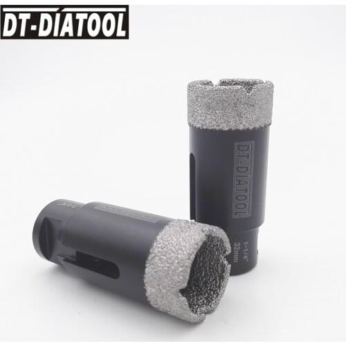 2pcs 1-1/4"/32MM Vacuum Brazed Diamond Dry Drilling Bits Drill Core Bits Hole Saw for Tile Marble Granite Stone 5/8-11 Thread