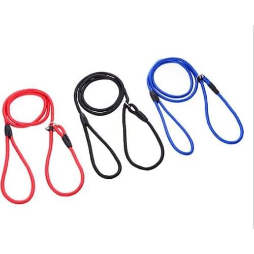 200pcs/lot Wholesale Pet Trainiing Nylon Rope Puppy Slip Lead Strap Three Size S M L Adjustable Dog Walking Traing Leads rope