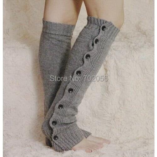 2016 LONG button dowN legwarmers knit boot topper shark tank leg warmers 54CM LONG OEM available #3744
