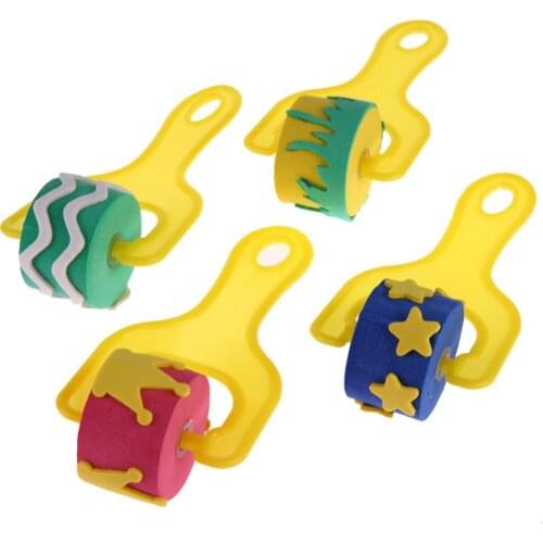 New 4 Pcs/set Sponge Roller Paint Brush DIY Painting Tools Children Graffiti Painting Art Drawing Toys Early Education Toys