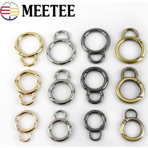 5/10pcs 17/20/25mm Openable Metal O Rings Bag Buckles Handbag Strap Dog Chain Snap Hook Clasp DIY Hardware Accessories