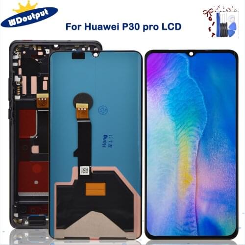 Super 6.47" Amoled For Huawei P30 Pro LCD Display Touch Screen Digitizer For Huawei VOG-L29 VOG-L09 VOG-L04 LCD Replacement Part