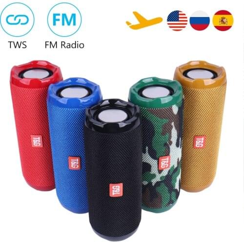 TWS Wireless Portable Bluetooth Speakers FM Radio 3D Stereo Loudspeaker Column Bass Subwoofer Waterproof Music Surround Soundbar