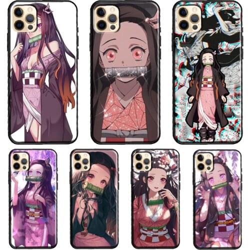 Demon Slayer Nezuko Anime Silicone Case For iPhone XR X XS MAX SE 2020 6S 7 8 Plus 12 Mini 11 Pro Max Shell Cover