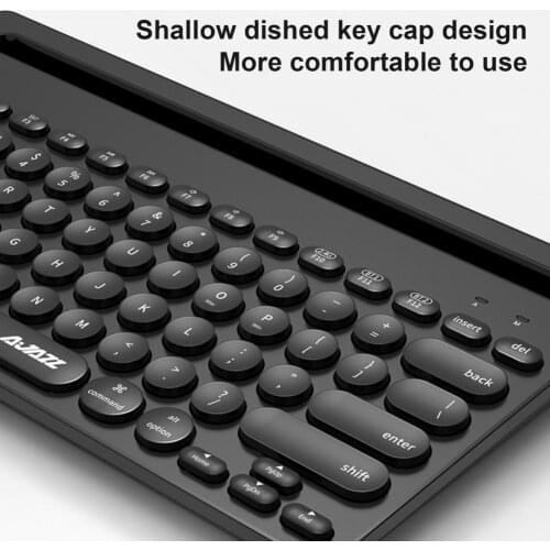 Long Service Life 2 Colors Optional Round Key Wireless Keyboard for Laptop