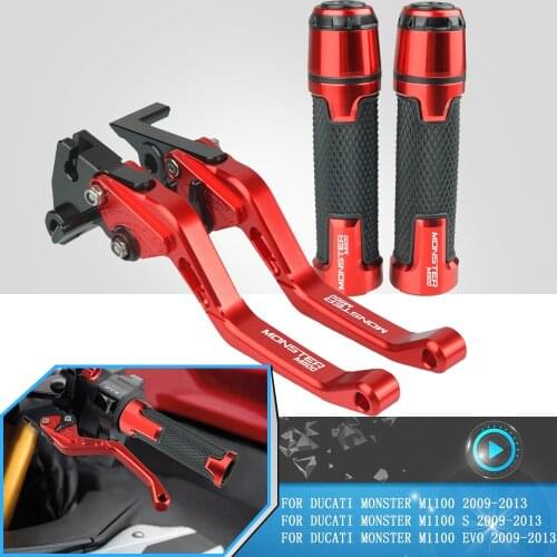 For DUCATI MONSTER M1100 S EVO 2009 2010 2012 2013 Motorcycle CNC Aluminum Adjustable Brake Clutch Lever Handle Grip Handlebar