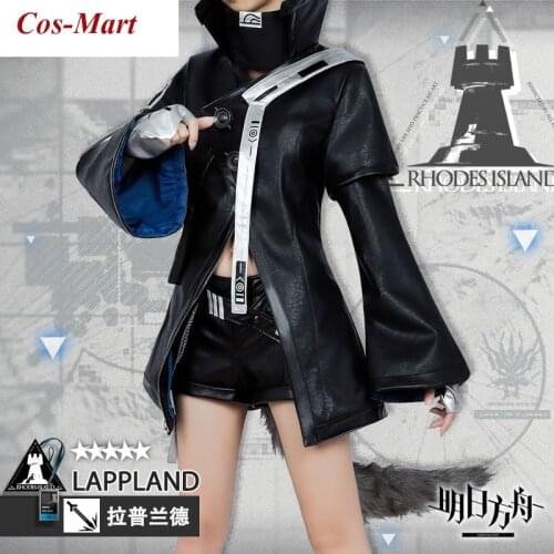 Game Arknights Lappland Cosplay Costume Fashion Black Combat Uniform Unisex Halloween Party Role Play Clothing Custom-Make Any