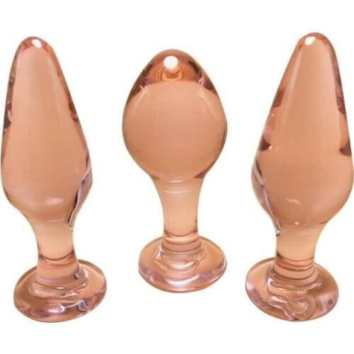 Exquisite Pink Crystal Glass Anal Plug Adult Masturbation Products Prostate Massager Erotic Toys For Couple