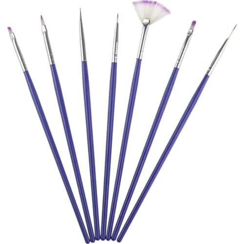 7Pcs Nail Art Pen Brush Dotting Painting Line Builder Gel UV Tips Manicure Tool