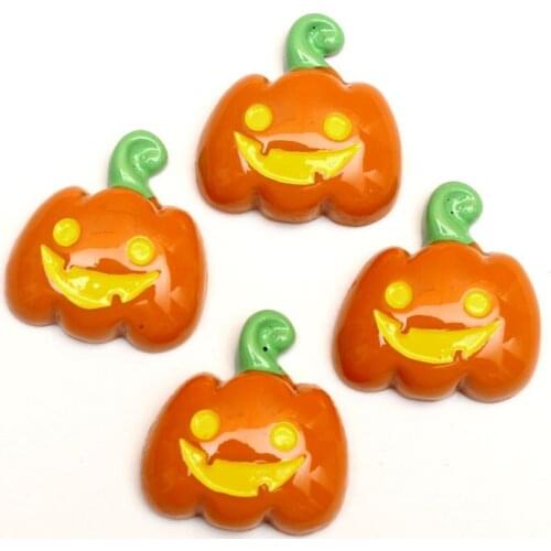 LF 20Pcs Mixed Resin Halloween Brown Ghost Decoration Crafts Flatback Cabochon Embellishments For Scrapbooking Diy Accessories