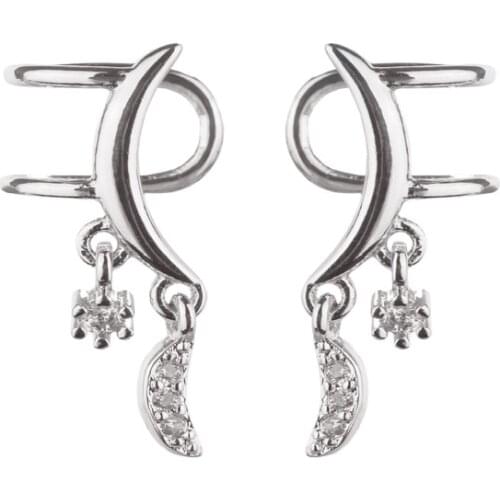 Luckydays Women Fashion Vintage Boho Moon Earrings Star Ear Clip Popular Lady Jewelry Party Gift Oorbellen Ear Cuff Clips