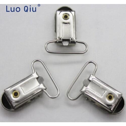 Metal clip Suspender garment clip Pacifier Ribbon Clips Holder Plastic Insert prendedor de chupeta 25mm 100 pcs/lot Luo Qiu