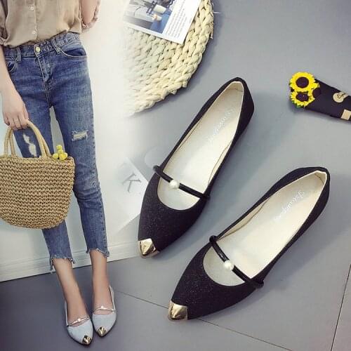 2020 New single shoes small leather shoes pointed toe driver shoes workplace work shoes spring and summer comfortable