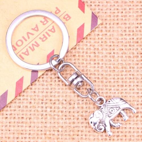 New Fashion Keychain 16x20mm Thailand mounts elephant Pendants DIY Men Jewelry Car Key Chain Ring Holder Souvenir For Gift