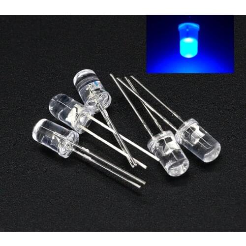 Wholesale 100 pcs Blue 5mm Round Super bright emitting diode LED bulb lamp Light 5000MCD