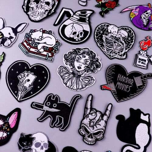 Hippie Embroidery Patches For Clothing Punk Animal Patch Iron On Patches On Clothes Fusible Patch Sticker For Clothes Applique