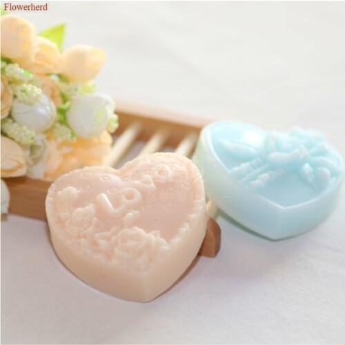 Food Grade Soft Silicone Mold Handmade Heart Shape Silicone Soap Mold Roses Silicone Mold Soap Making Set Cake Decorations