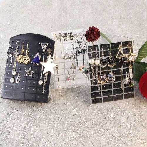 72 Holes Plastic Jewelry Display Show Rack Earrings Pendant Ear Hook Stand Storage Shelf Showcase Organizer Holder