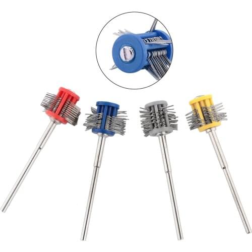 2Pcs Pro Texturning Polishing Brushes 1mm Polishing Grit Mounted Matt Wire Jewelry Brush with Handle Jewelry Making Tool Jeweler