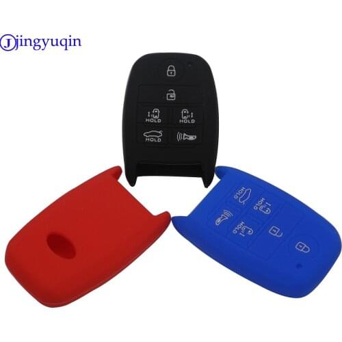 Jingyuqin 6 Buttons Remote Silicone Key Case Cover Proctetor for Kia K3 K5 Grand Carnival Sorento Sedona Smart Car-Styling