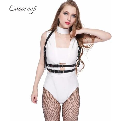 HARNESS around neck waist sexy belt adjustable luxury fashion dark punk rock bondage buckies fastens at waist for free shipping