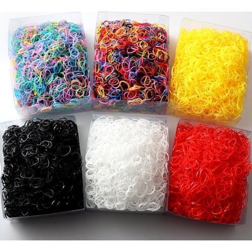 2000pcs Girls Hair Bands Hair Accessories Nylon Rubber Band Elastic Headband Children Ponytail Gum Holder Bands Kids Ornaments