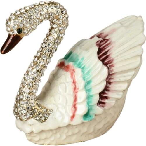 Swan crystal bejeweled trinket box decorative Box bird figurine swan home decor ring box wedding gifts for her wedding favors
