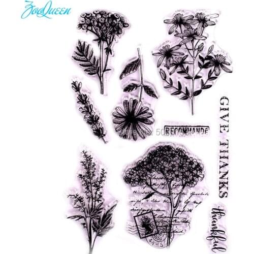 Give Flower Thanks transparent clear stamps for DIY Scrapbooking/Card Making/Sewing Fabric Cloth/Stamp set stationery Art Supply
