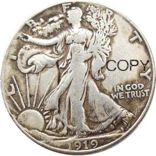 US 1919 PSD Walking Liberty Half Dollar Silver Plated Copy Coins