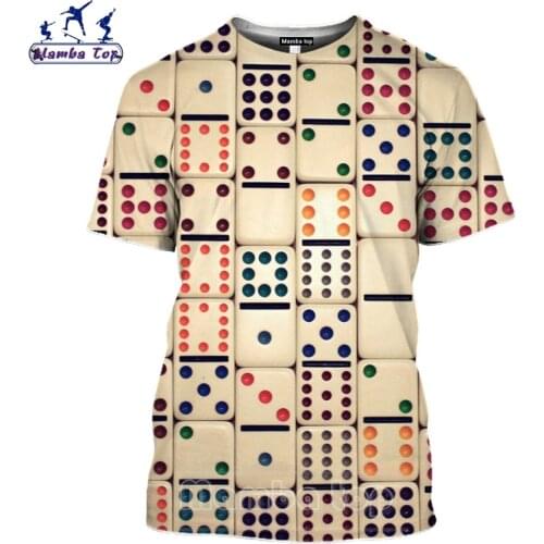 Mamba Top 3D Print Playing Cards Game Poker T Shirt Men Women Tee Club Black White Dice Chips Stud Mahjong Tshirt Skull Pullover