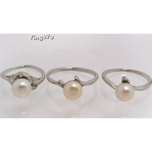 Yingwu Hot New Arrival Fashion Womens Ring Street Shoot Accessories Pearl Ring Women Jewelry 10pcs Wholesale