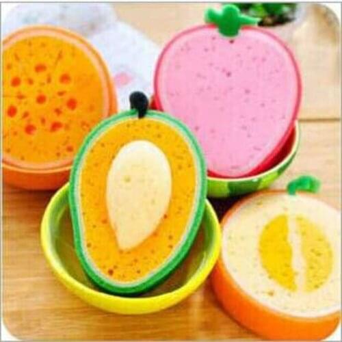 Funny 3D Fruit Dish Sponge Strong Clean Cloth Cotton Washing Dishes Scouring Pad Household Kitchen Tool Cleaning Supplies