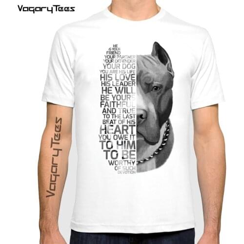 Funny Pit bull text portrait Dog Print T-Shirt New Summer men t-shirt Fashion Dog Loyalty Quote Casual Top Homme Novelty man Tee